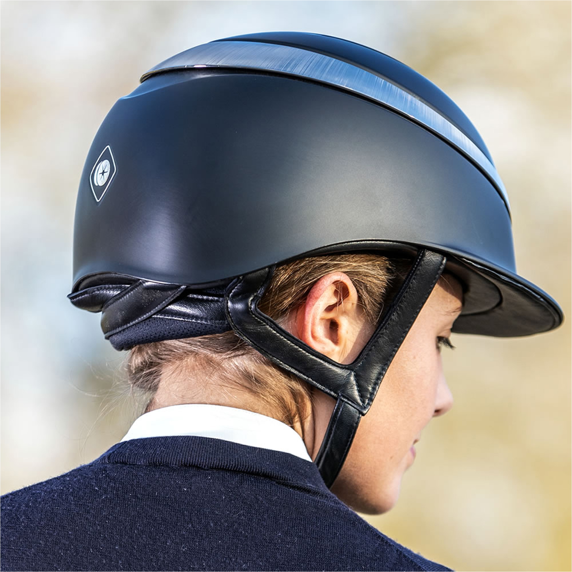 2025 Charles Owen Halo Helmet & Headband HALONS - Navy / Platinum